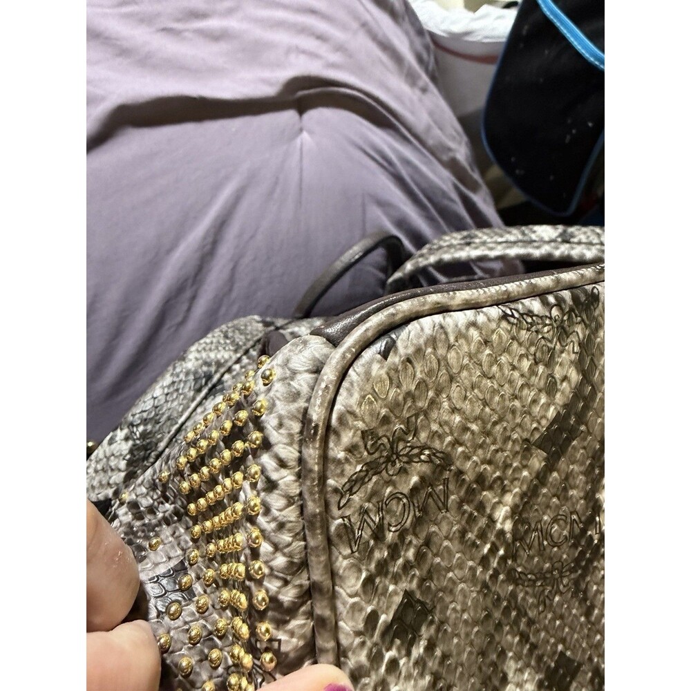 MCM Small Python Stud Armour Backpack - Picture 12 of 16